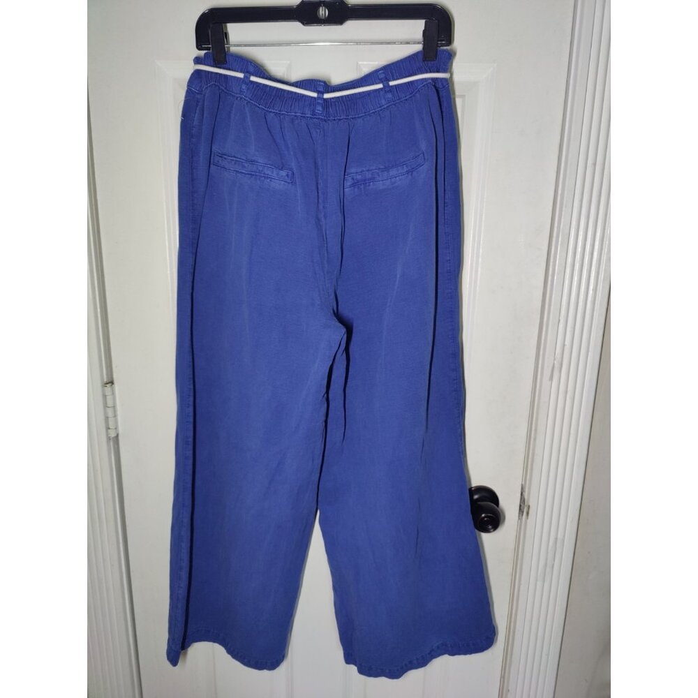 C&C California Blue Rope-Belted Wide Leg Linen Cropped Pants 12 NWT - Picture 4 of 7